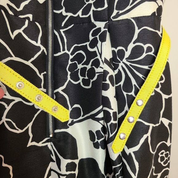 The Limited Black Floral Dress, Yellow Belt, 4 - Picture 7 of 10